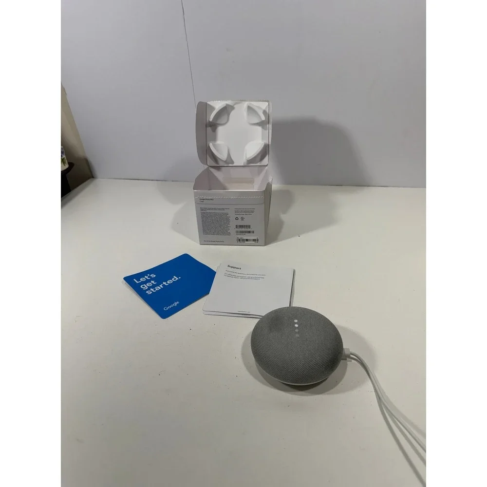 Google Home Mini 1st Gen Smart Speaker Chalk GA00210-US Model H0A with Box